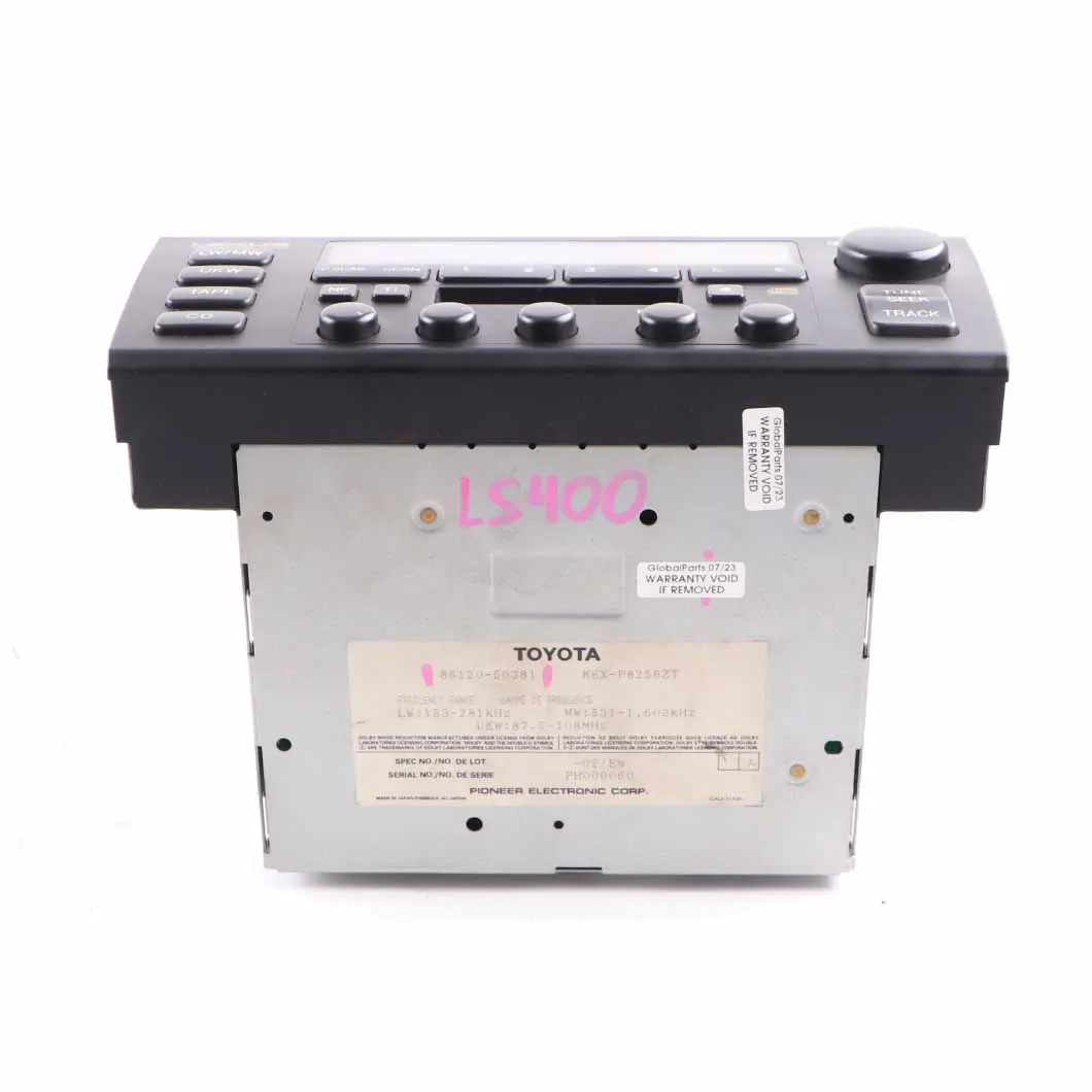 LS400 Car Radio Player Audio Unit Premium Sound System to Lexus with Part number 86120-50381 Lexus LS400 Car Radio Player Audio Unit Premium Sound System - SKU 86120-50381 - Part number 86120-50381