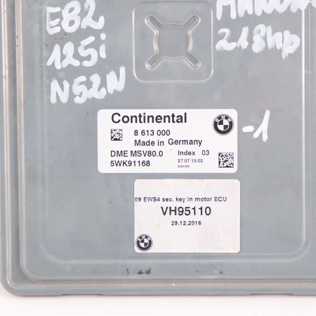 BMW E82 E88 E90 E91 E92 125i 325i N52N 218HP ECU Kit DME CAS3 Key Manual - SKU 8613000-1 - Part number 8613000