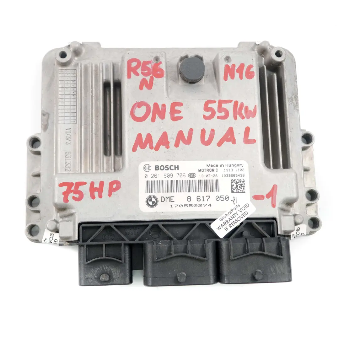 55kW N16 1.6 75HP Engine ECU Kit DME CAS 3 + Key Mini R56 LCI One - SKU 8617050-1 - Part number 8617050