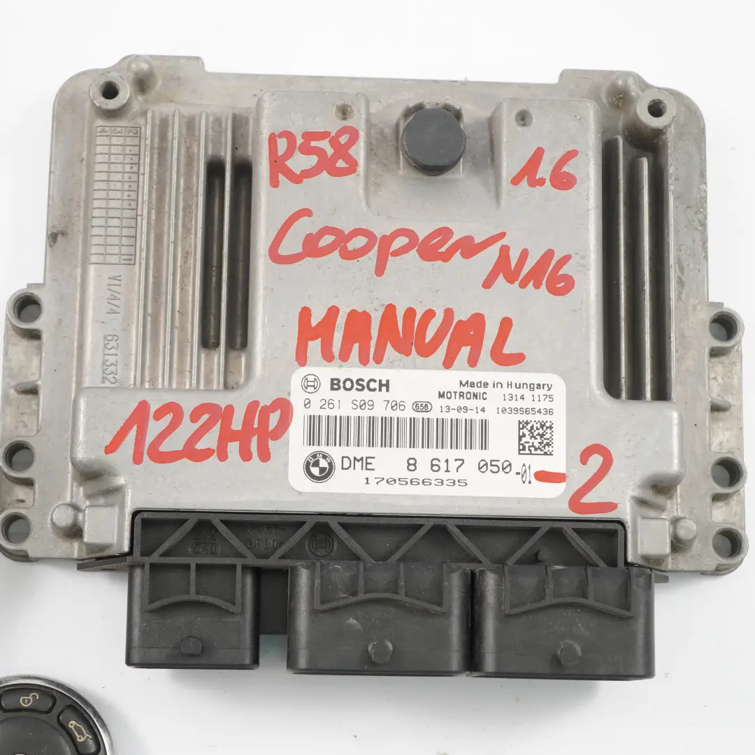 Mini Cooper R56 LCI R58 N16 1.6 122HP Engine ECU Kit DME CAS 3 + Key - SKU 8617050-2 - Part number 8617050
