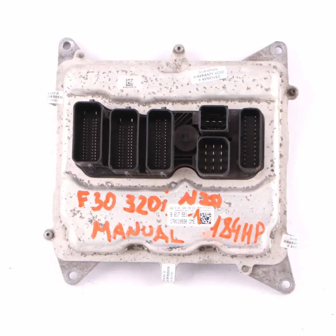 N20 184HP Engine Control Module ECU DME Manual to BMW F30 F31 320i Petrol with Part number 8617551 BMW F30 F31 320i Petrol N20 184HP Engine Control Module ECU DME Manual - SKU 8617551-2 - Part number 8617551