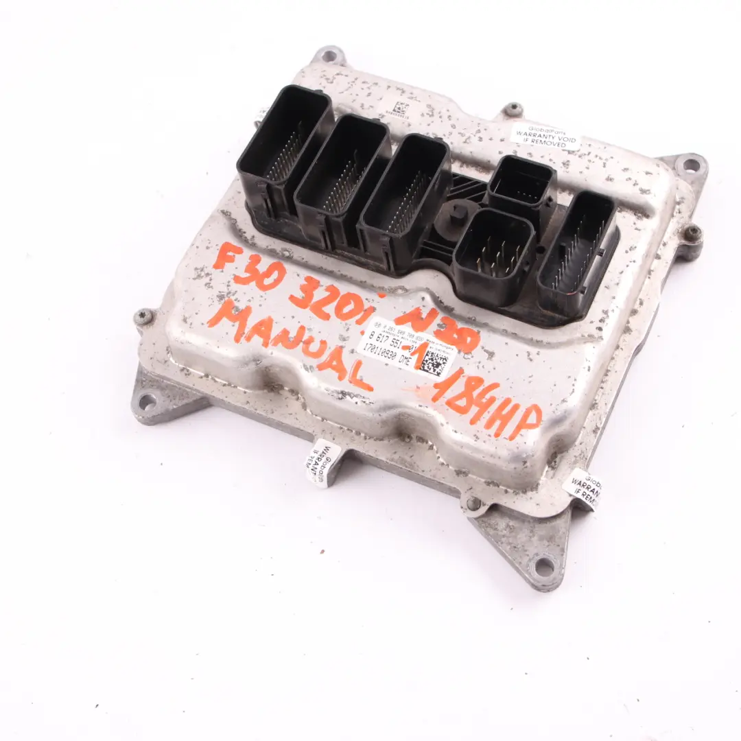 N20 184HP Engine Control Module ECU DME Manual to BMW F30 F31 320i Petrol with Part number 8617551 BMW F30 F31 320i Petrol N20 184HP Engine Control Module ECU DME Manual - SKU 8617551-2 - Part number 8617551