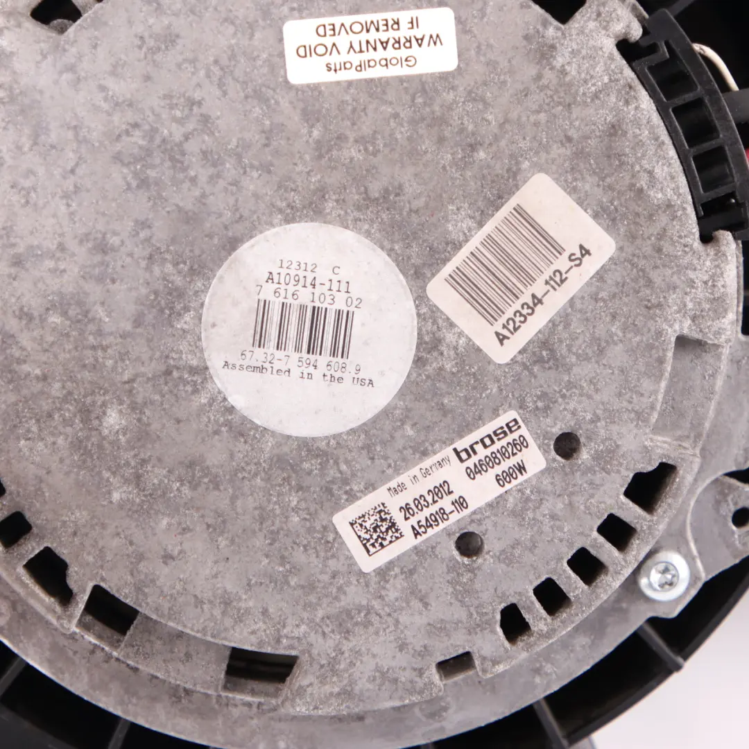 BMW X5 X6 E70 E71 Radiatore Fan Motore Raffreddamento Radiatore Fan 600W 7616103 - SKU 8618241 - Numero di parte 8618241