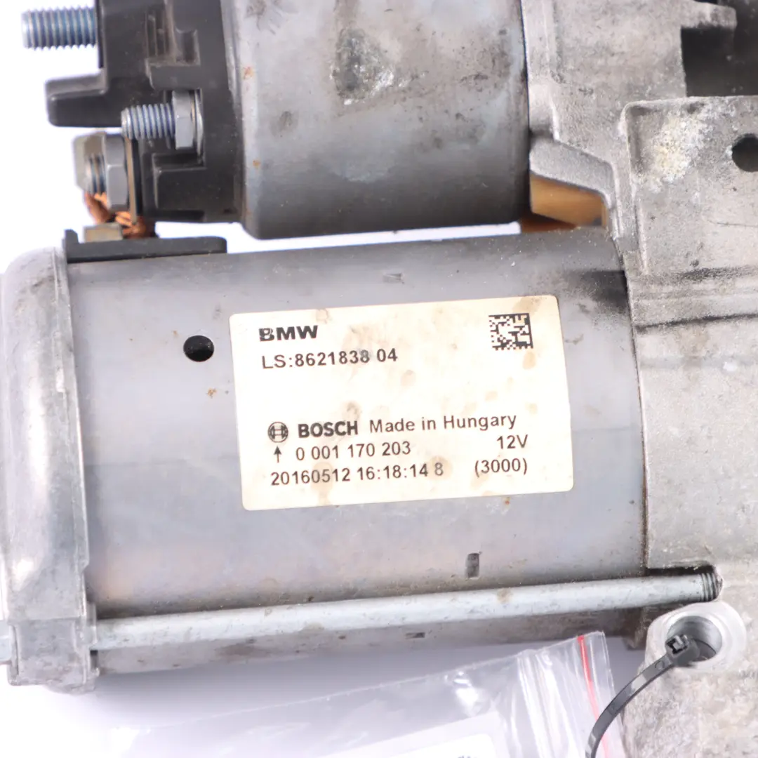 Motor De Arranque Bosch B48 Gasolina para BMW F20 F21 F30 F31 F32 F34 LCI con número de pieza 8621838 BMW F20 F21 F30 F31 F32 F34 LCI Motor De Arranque Bosch B48 Gasolina - SKU 8621838 - Número de pieza 8621838