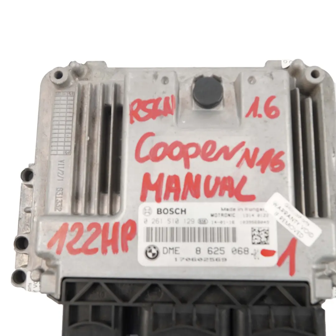 Mini Cooper R56 LCI R58 N16 1.6 122HP Motor Kit ECU DME CAS 3 + Llave - SKU 8625068-1 - Número de pieza 8625068