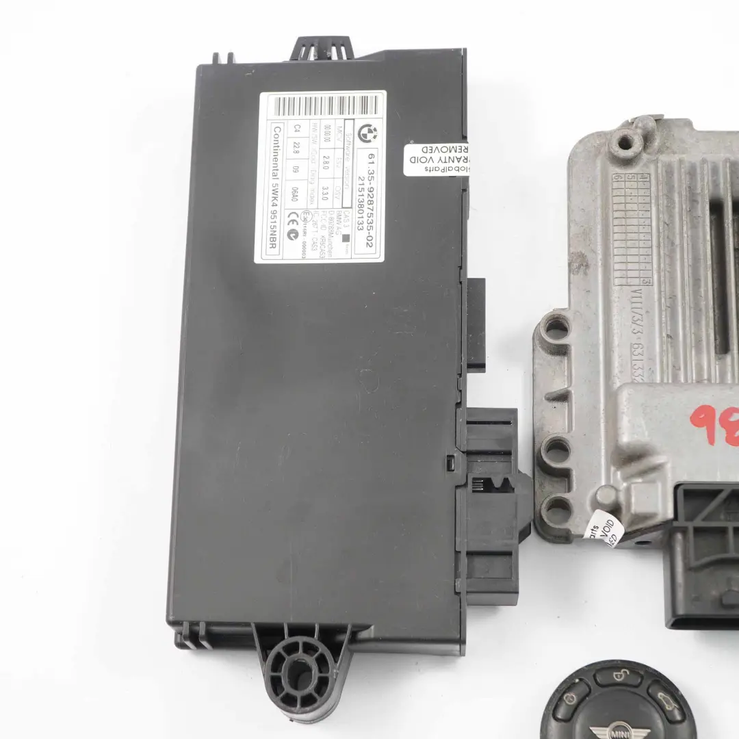 98HP Engine ECU Kit DME CAS 3 + Key Manual Mini One R56 LCI R58 N16 1.6 - SKU 8625068-2 - Part number 8625068