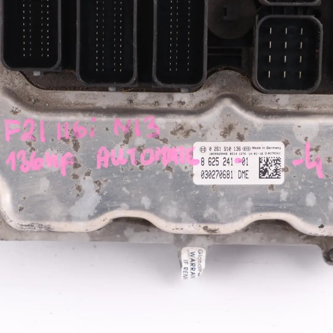 BMW F20 F30 116i 316i N13 136HP Engine ECU KIT DME 8625241 + FEM + Key Automatic - SKU 8625241-4 - Part number 7636292