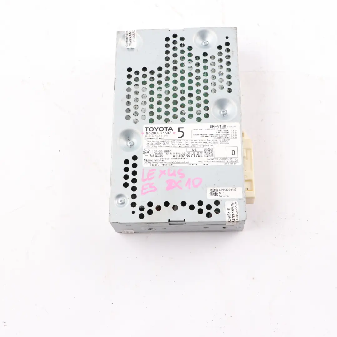 ZX10 Toyota Audio Amplifier Sound System Module Pioneer to Lexus ES with Part number 86280-33302 Lexus ES ZX10 Toyota Audio Amplifier Sound System Module Pioneer - SKU 86280-33302 - Part number 86280-33302