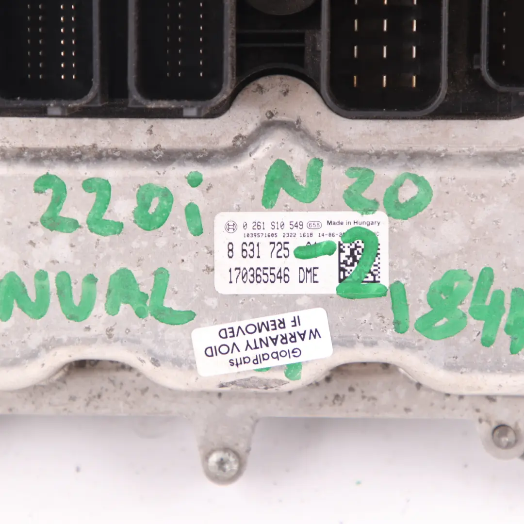 N20 184HP ECU DME Manual to BMW F20 F30 F32 120i 320i 420i with Part number 8631725 BMW F20 F30 F32 120i 320i 420i N20 184HP ECU DME Manual - SKU 8631725-2 - Part number 8631725