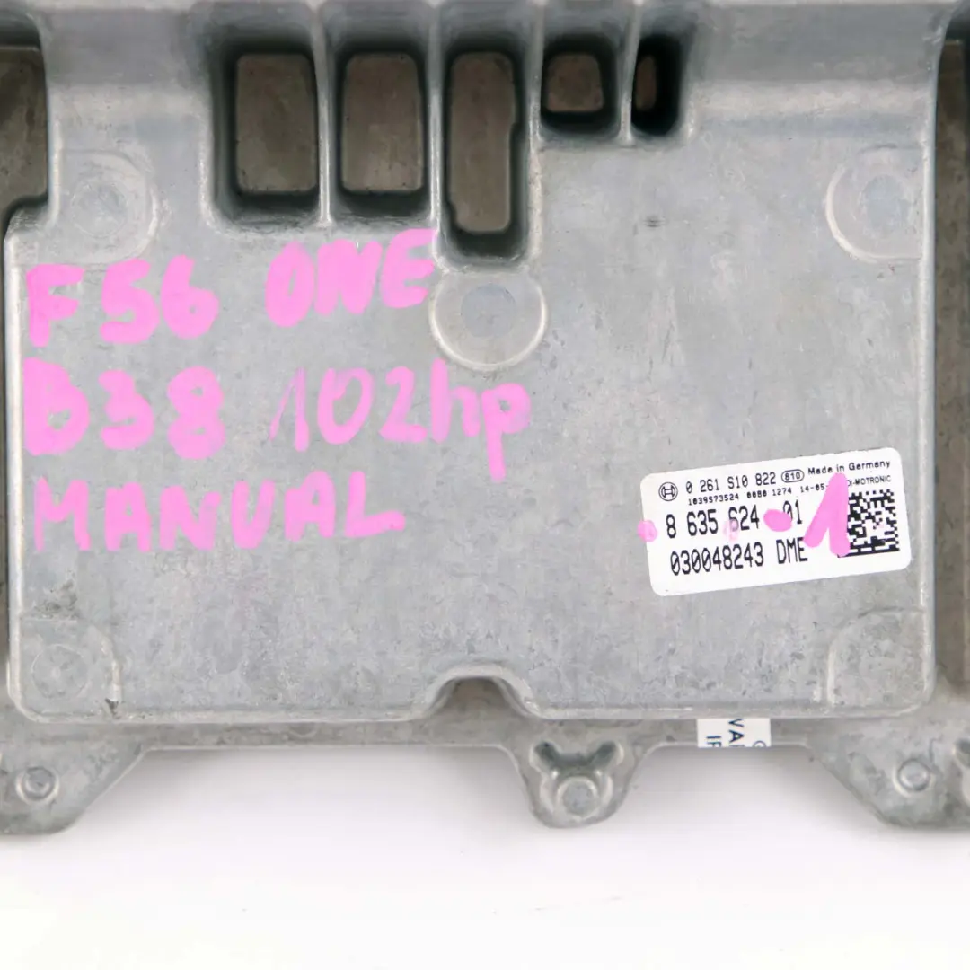 B38 102HP Petrol Engine ECU Control Unit Kit DDE Key Lock Mini One F56 - SKU 8635624-1 - Part number 8635624