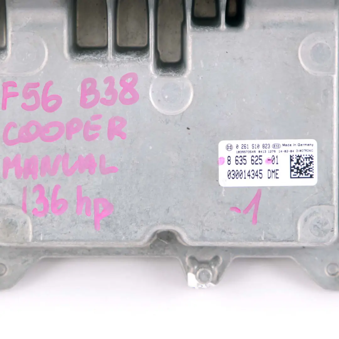 Mini Cooper F56 B38 1.5 136HP Petrol Engine ECU Kit DME BDC + Key + Lock - SKU 8635625-1 - Part number 8635625