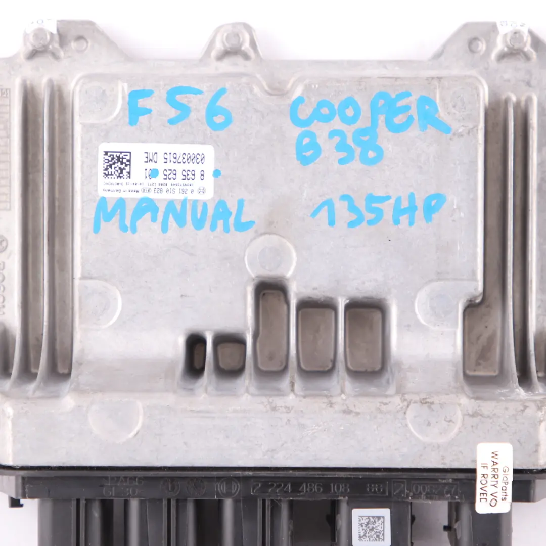 B38 1.5 136HP Petrol Engine ECU DME Manual Transmission to Mini Cooper F56 with Part number 8635625 Mini Cooper F56 B38 1.5 136HP Petrol Engine ECU DME Manual Transmission - SKU 8635625 - Part number 8635625