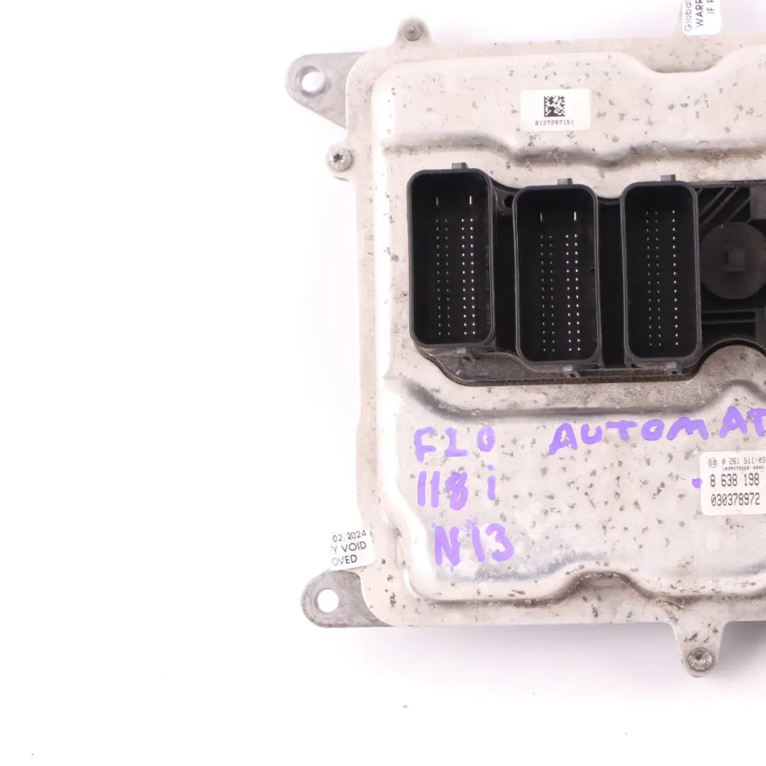136HP Engine Control Unit ECU DME Automatic to BMW F20 F21 118i N13 with Part number 8638198 BMW F20 F21 118i N13 136HP Engine Control Unit ECU DME Automatic - SKU 8638198-2 - Part number 8638198