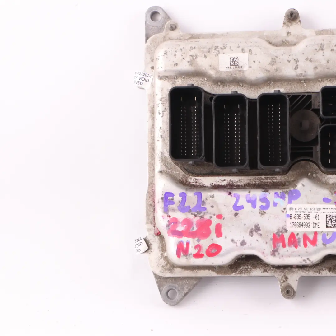 BMW F22 228i F30 F31 328i N20 245HP Engine ECU Control Unit DME Manual - SKU 8639595-3 - Part number 8639595