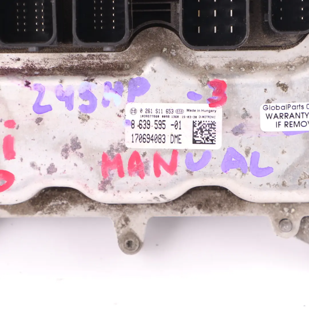 BMW F22 228i F30 F31 328i N20 245HP Engine ECU Control Unit DME Manual - SKU 8639595-3 - Part number 8639595