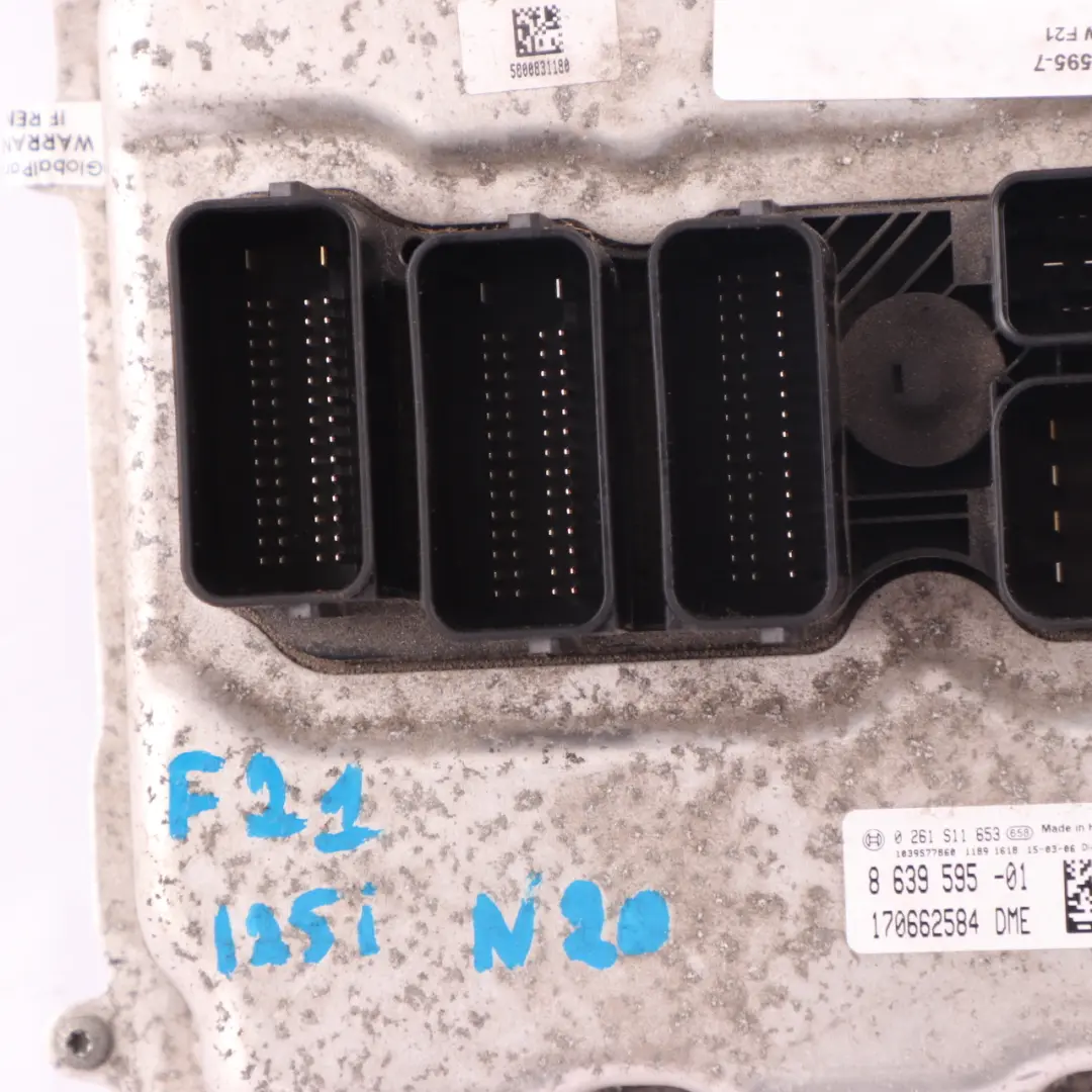 N20 218HP Engine Control Unit ECU DME Automatic to BMW F20 F21 125i with Part number 8639595 BMW F20 F21 125i N20 218HP Engine Control Unit ECU DME Automatic - SKU 8639595-7 - Part number 8639595