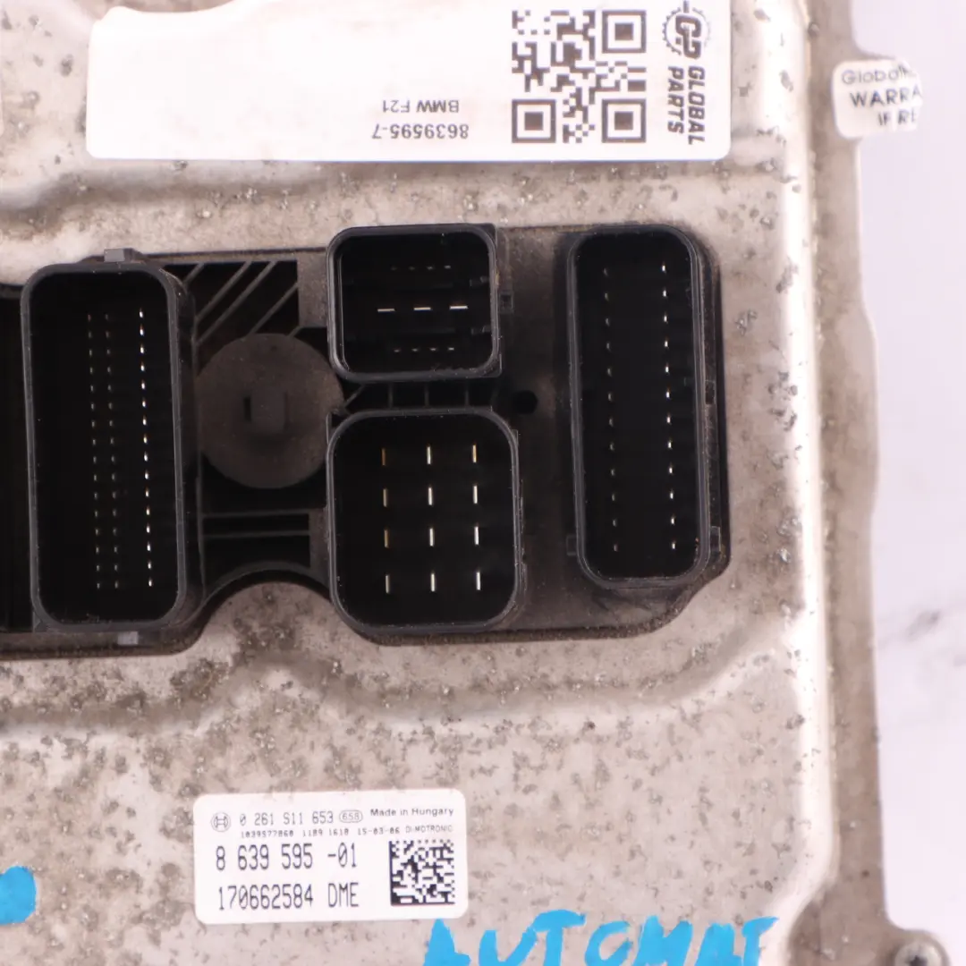 N20 218HP Engine Control Unit ECU DME Automatic to BMW F20 F21 125i with Part number 8639595 BMW F20 F21 125i N20 218HP Engine Control Unit ECU DME Automatic - SKU 8639595-7 - Part number 8639595