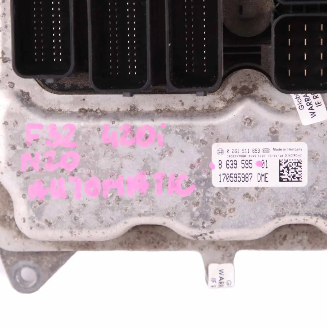 BMW F30 F31 F32 320I 420I N20 ECU Unidad De Control Motor DME Automático - SKU 8639595 - Número de pieza 8639595