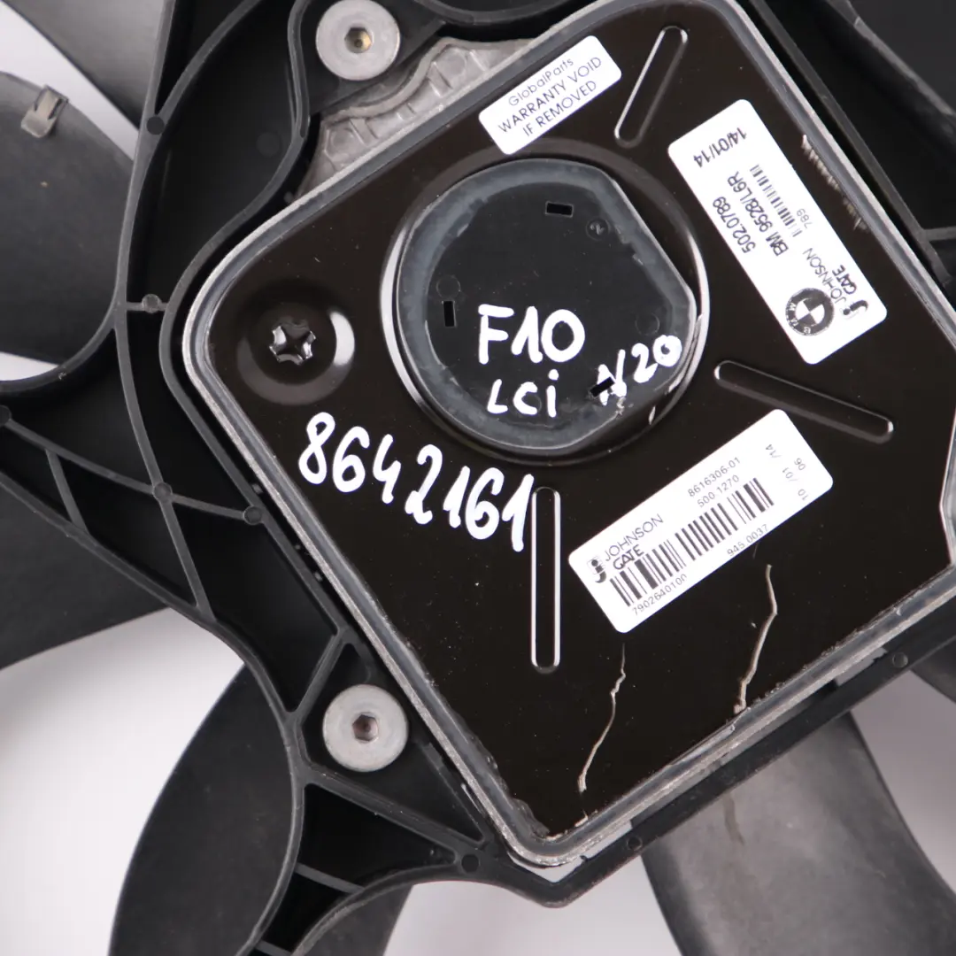 Radiator Fan BMW F10 F11 520i 528i N20 Engine Cooling Shroud Housing to with Part number 8642161 Radiator Fan BMW F10 F11 520i 528i N20 Engine Cooling Shroud Housing - SKU 8642161 - Part number 8642161