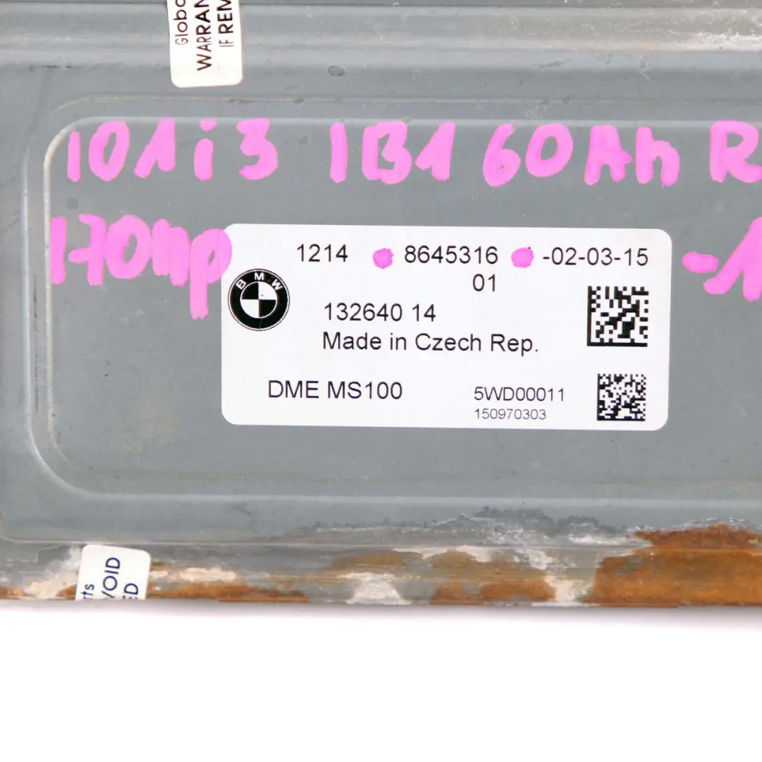 60Ah Hybrid ECU Engine Control Unit Kit RDME eDME BDC Key to BMW i3 I01 Rex with Part number 8645316 BMW i3 I01 Rex 60Ah Hybrid ECU Engine Control Unit Kit RDME eDME BDC Key - SKU 8645316-1 - Part number 8645316