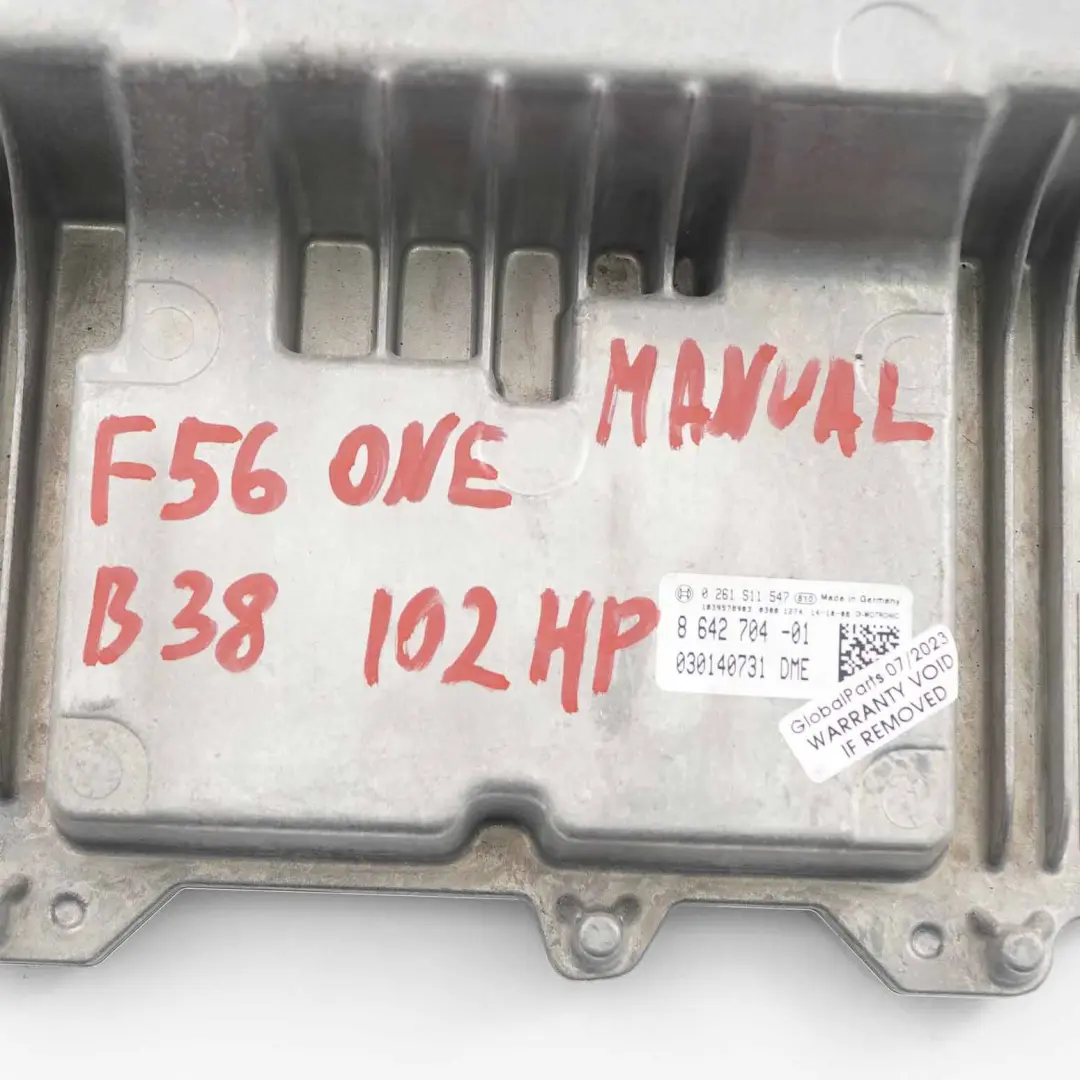 B38 102HP Unité Contrôle ECU Moteur Essence DDE Manuel pour Mini One F56 à propos du numéro de pièce 8642704 Mini One F56 B38 102HP Unité Contrôle ECU Moteur Essence DDE Manuel - SKU 8642704 - Numéro de pièce 8642704