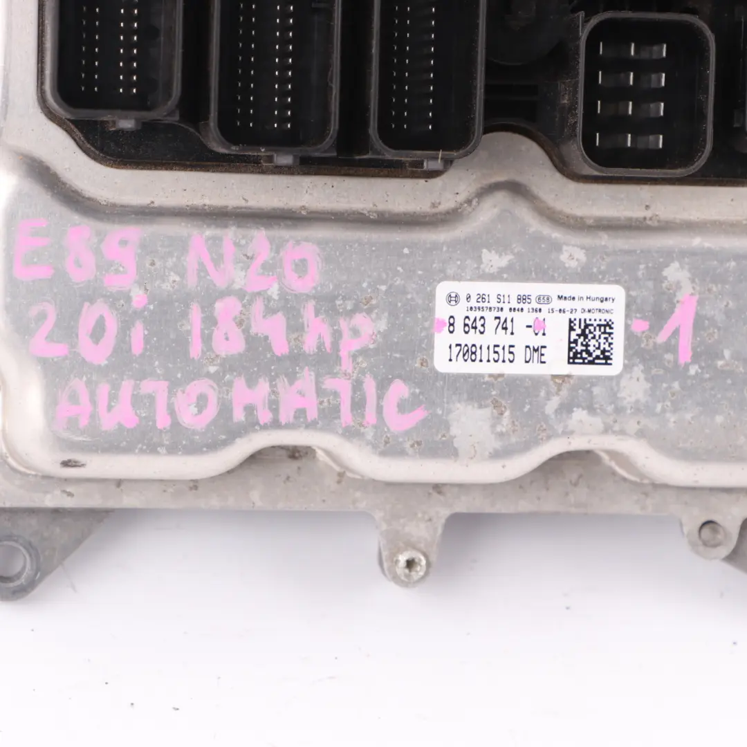 BMW Z4 E89 20i N20 184HP ECU Engine Unit Kit DME CAS3 + Key Automatic - SKU 8643741-1 - Part number 8643741