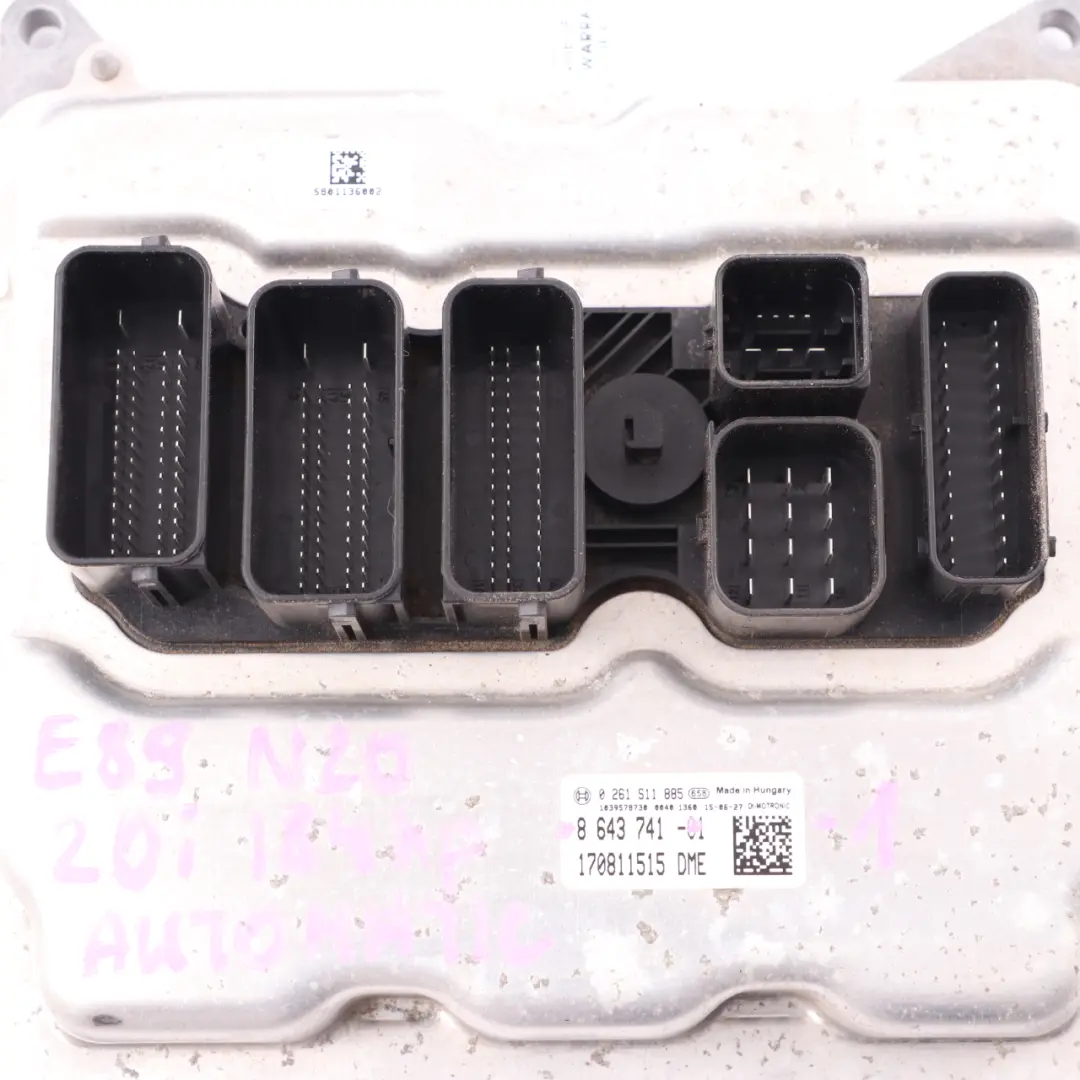 N20 184HP ECU Engine Unit Kit DME CAS3 + Key Automatic to BMW Z4 E89 20i with Part number 8643741 BMW Z4 E89 20i N20 184HP ECU Engine Unit Kit DME CAS3 + Key Automatic - SKU 8643741-1 - Part number 8643741