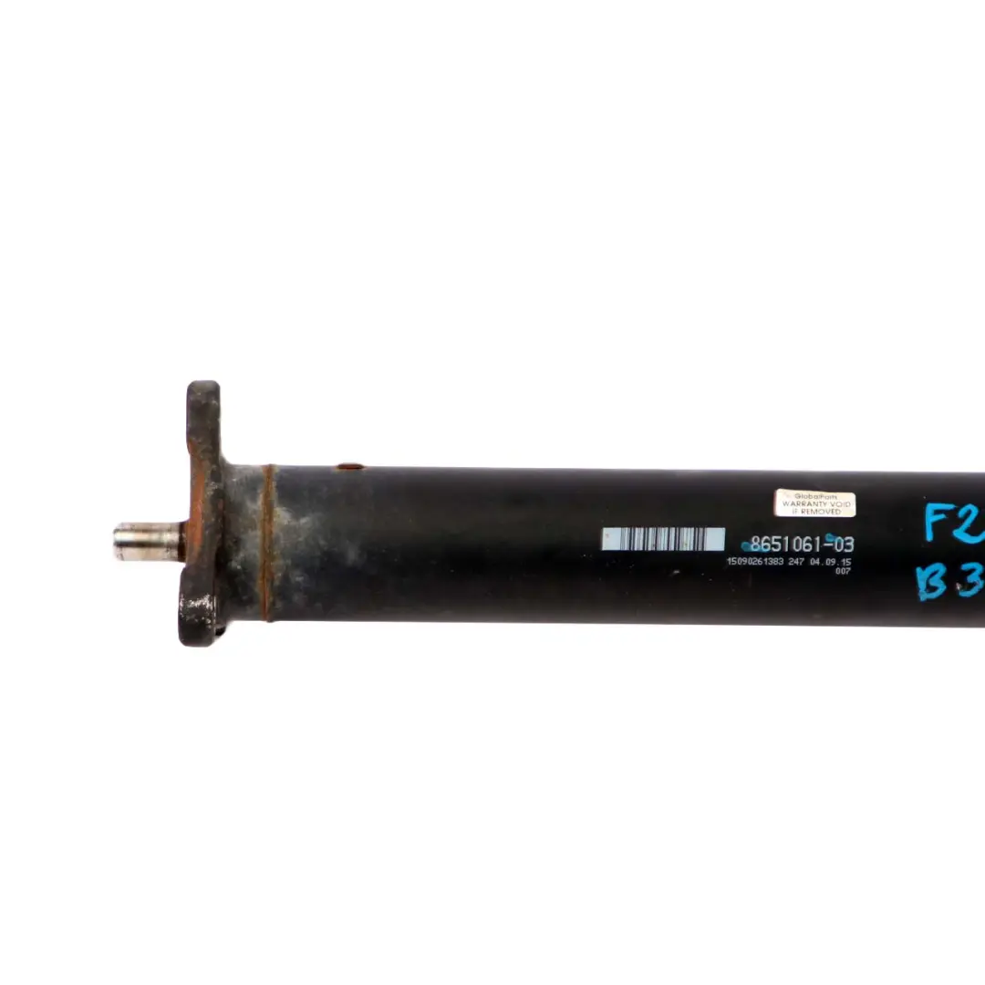 BMW F20 F21 LCI 116i 118i B38 Boîte vitesses manuelle Arbre Propshaft - SKU 8651061 - Numéro de pièce 8651061