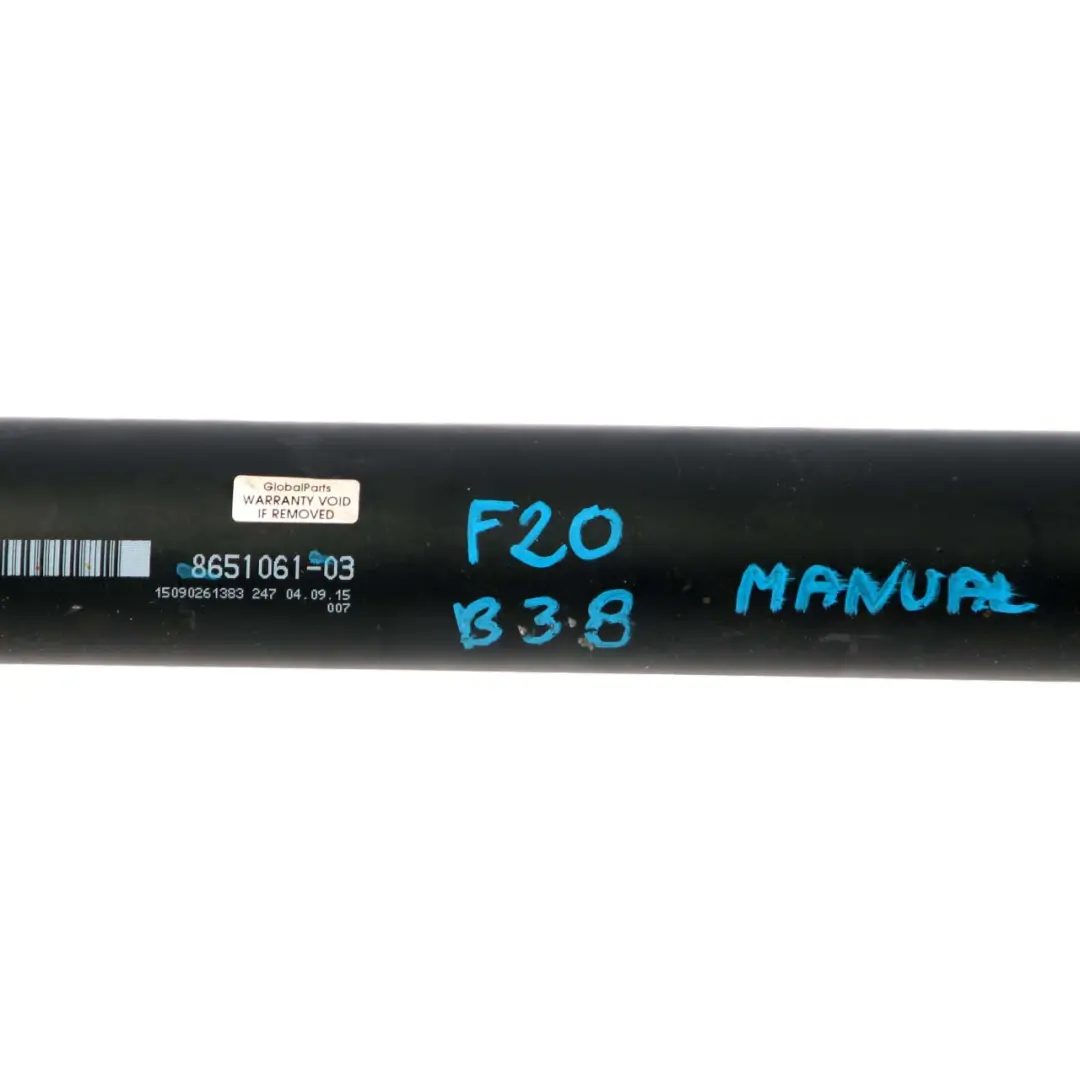 BMW F20 F21 LCI 116i 118i B38 Boîte vitesses manuelle Arbre Propshaft - SKU 8651061 - Numéro de pièce 8651061