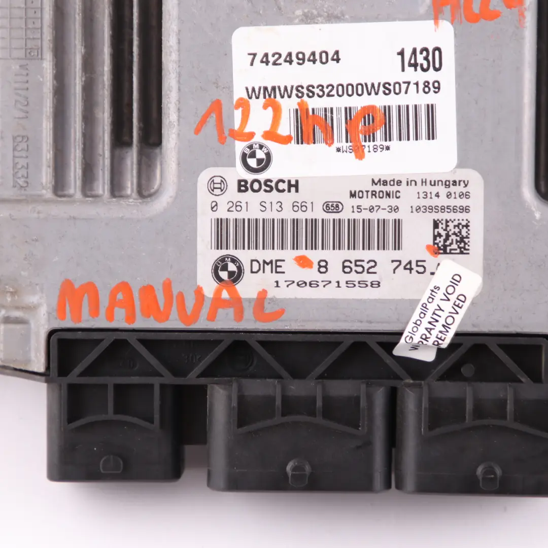 122HP Engine Control Unit ECU DME CAS3 Key to Mini Cooper R60 R61 ALL4 N16 with Part number 8652745 Mini Cooper R60 R61 ALL4 N16 122HP Engine Control Unit ECU DME CAS3 Key - SKU 8652745-1 - Part number 8652745