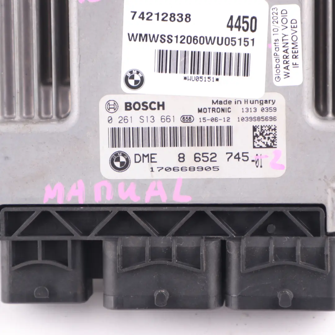 122HP Engine Control Unit ECU DME CAS3 Key to Mini Cooper R60 R61 N16 with Part number 8652745 Mini Cooper R60 R61 N16 122HP Engine Control Unit ECU DME CAS3 Key - SKU 8652745-2 - Part number 8652745