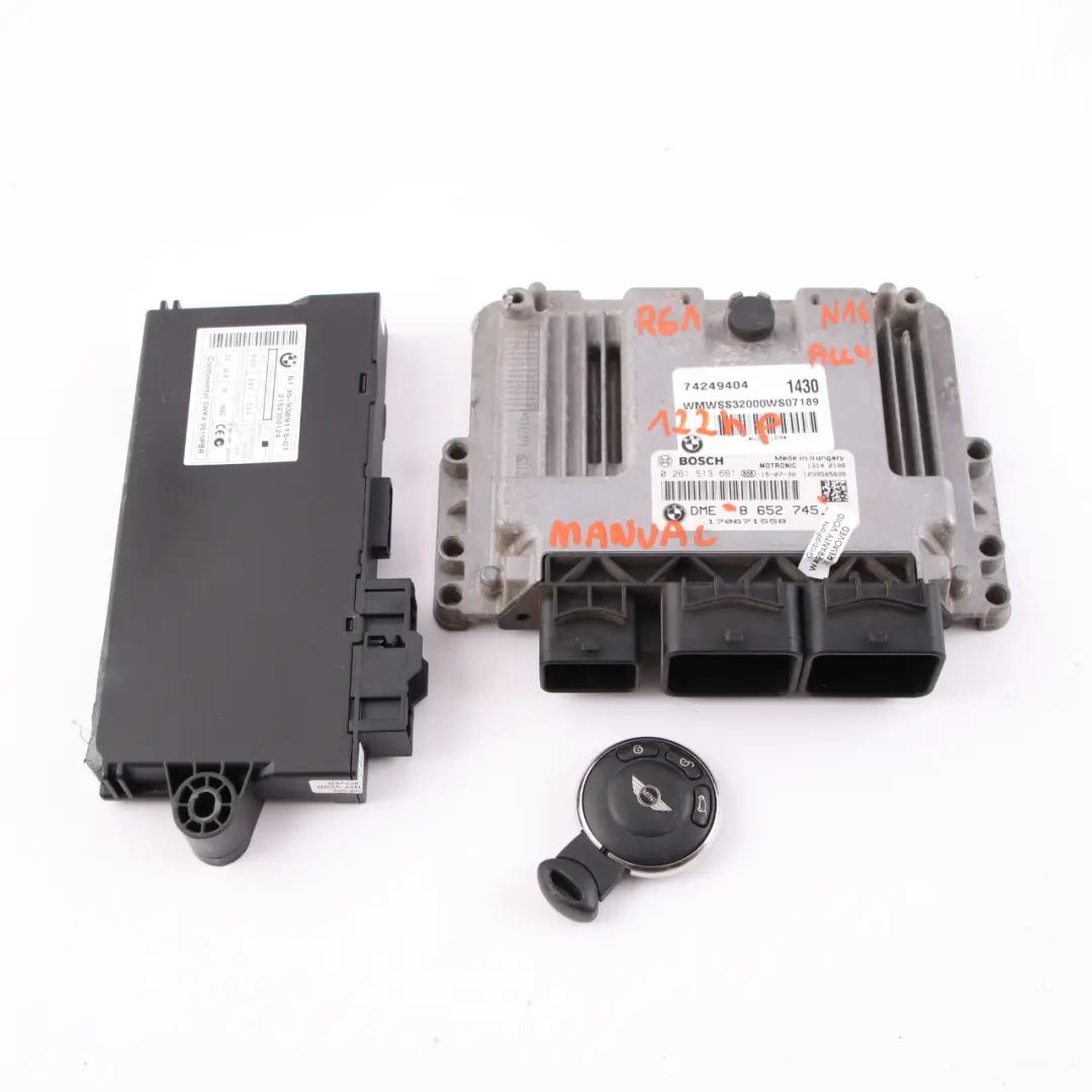 122HP Engine Control Unit ECU DME CAS3 Key to Mini Cooper R60 R61 ALL4 N16 with Part number 8652745 Mini Cooper R60 R61 ALL4 N16 122HP Engine Control Unit ECU DME CAS3 Key - SKU 8652745-1 - Part number 8652745