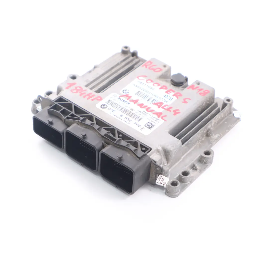 184HP ECU Engine Control Unit DME Manual Mini Cooper S R60 ALL4 N18 1.6 - SKU 8652746 - Part number 8652746