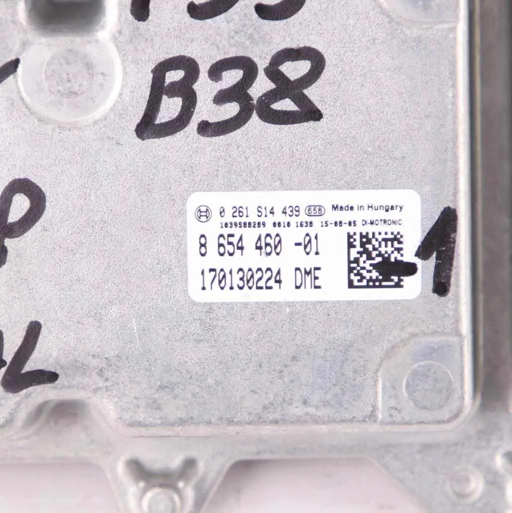 Mini F54 F55 136HP Petrol B38 Contrôle du moteur ECU DME boîte vitesses manuelle - SKU 8654460 - Numéro de pièce 8654460