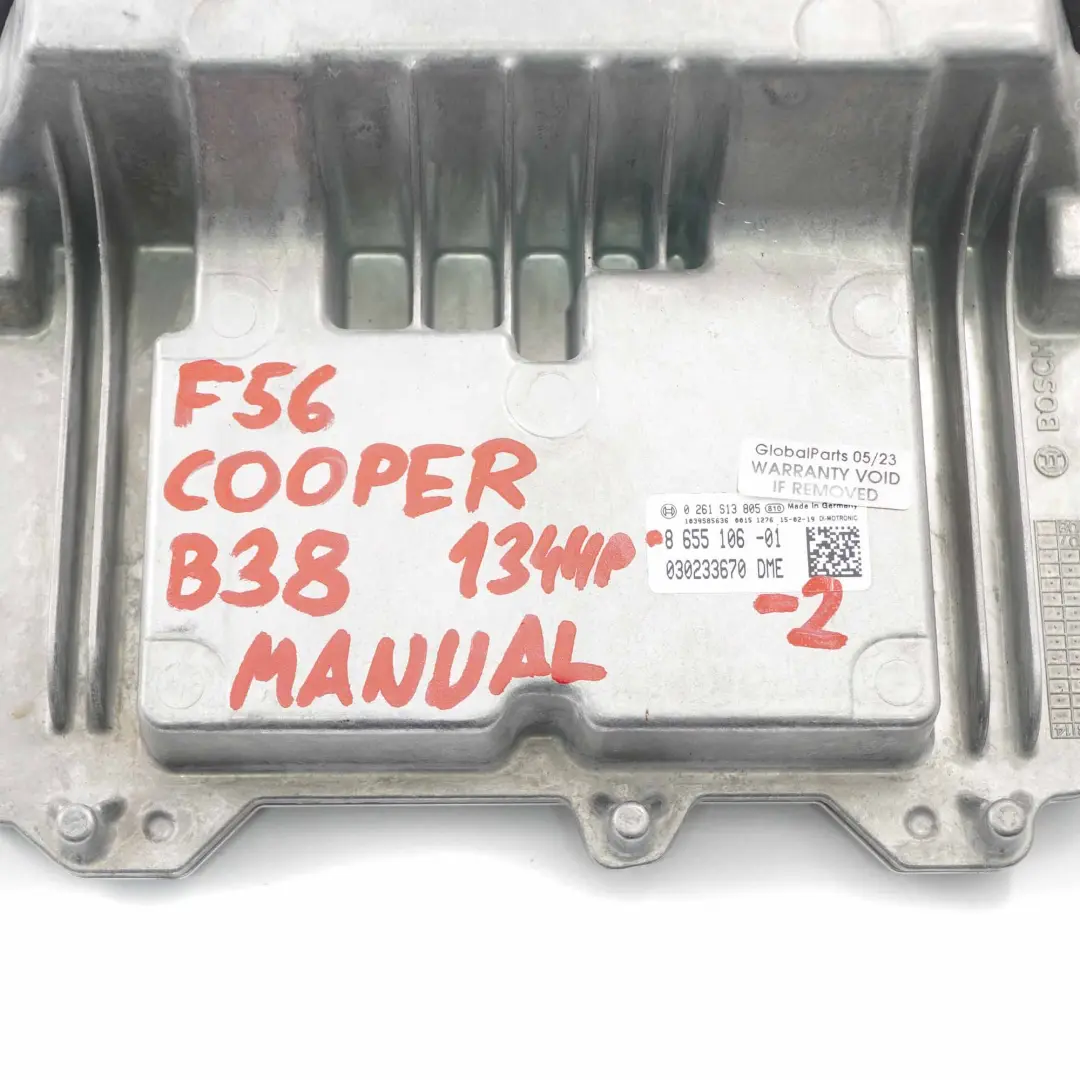 B38 1.5 136HP Motor Kit ECU DME BDC Clave Manual para Mini Cooper F56 con número de pieza 8655106 Mini Cooper F56 B38 1.5 136HP Motor Kit ECU DME BDC Clave Manual - SKU 8655106-2 - Número de pieza 8655106