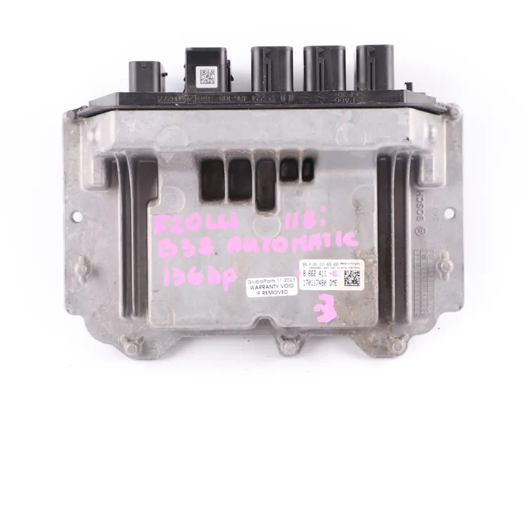 BMW F20 LCI 118i B38 136HP Engine ECU Kit DME + FEM + Keys Automatic - SKU 8662411-3 - Part number 8662411