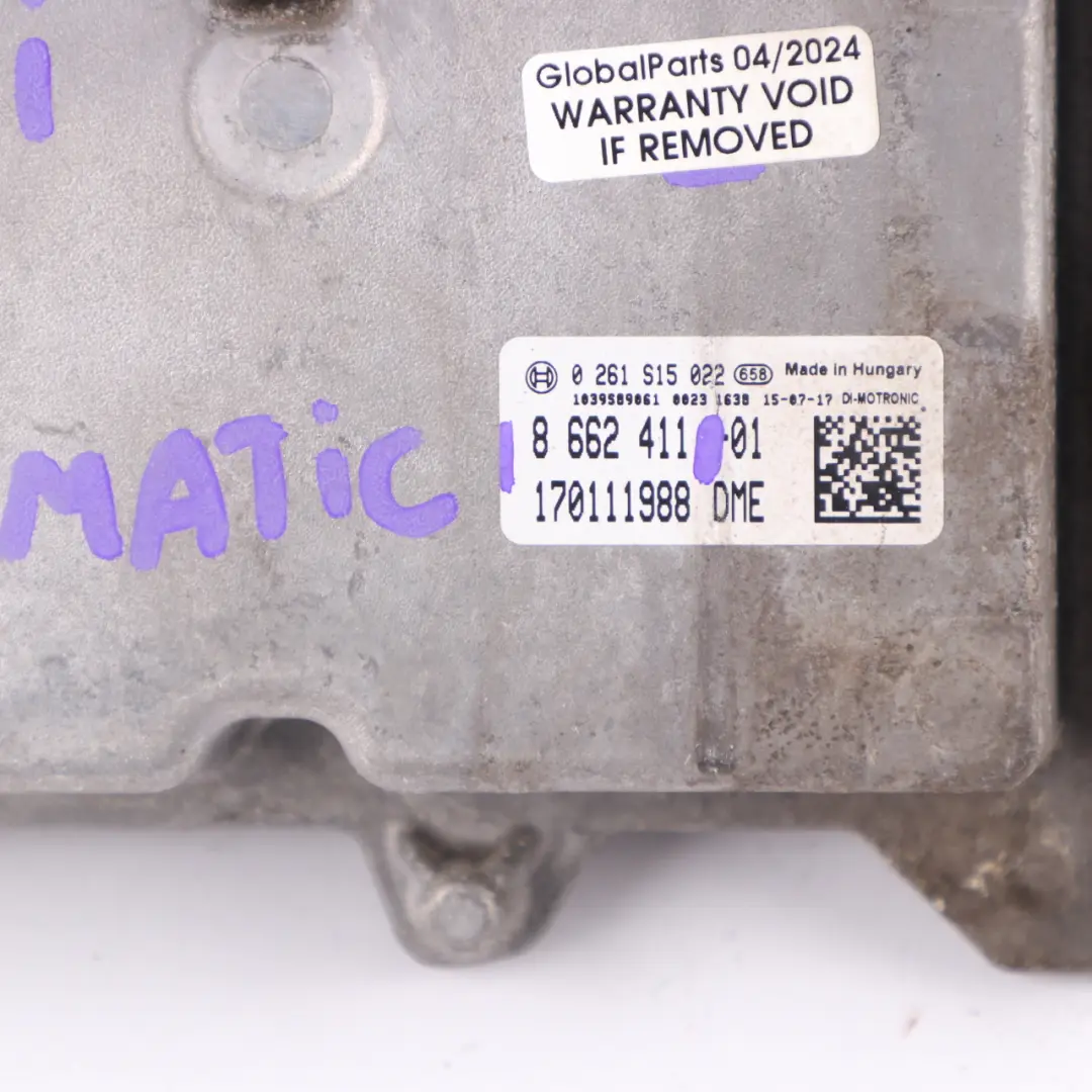 B38 136HP Engine ECU Unit DME Automatic to BMW F20 LCI 118i F30 LCI 318i with Part number 8662411 BMW F20 LCI 118i F30 LCI 318i B38 136HP Engine ECU Unit DME Automatic - SKU 8662411 - Part number 8662411