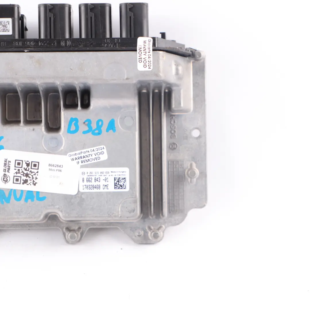 B38 136HP Petrol Engine ECU Module DME Manual to Mini Cooper F54 F55 F60 with Part number 8662843 Mini Cooper F54 F55 F60 B38 136HP Petrol Engine ECU Module DME Manual - SKU 8662843 - Part number 8662843