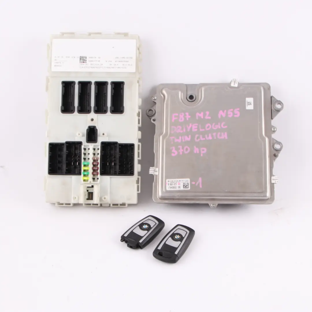 370HP N55 Engine Control ECU Kit DME + FEM + Keys Twin Clutch to BMW F87 M2 with Part number 8663673 BMW F87 M2 370HP N55 Engine Control ECU Kit DME + FEM + Keys Twin Clutch - SKU 8663673-1 - Part number 8663673