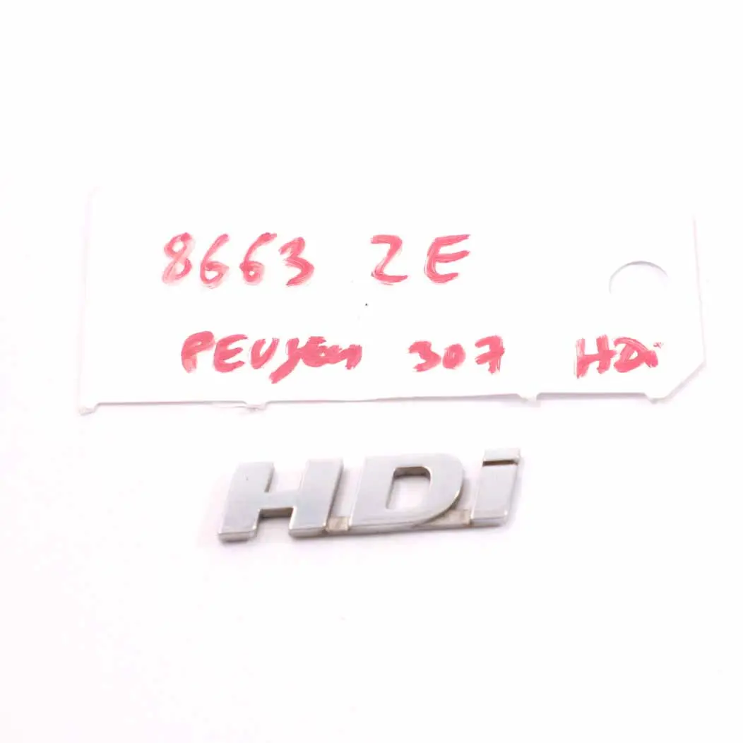 Peugeot 307 HDI Maletero Emblema Trasero Boot Tailgate Insignia Logo Adherido - SKU 8663ZE - Número de pieza 8663ZE