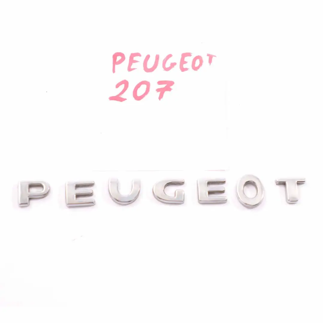Peugeot 207 Kofferraum Emblem Heckklappe Abzeichen Logo Schriftzug aufgeklebt - SKU 8665PW - Teilenummer 8665PW