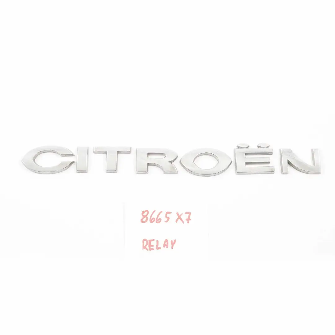  Citroen Relay Jumper Porta posteriore Tronco Portellone Emblema Lettering - SKU 8665X7 - Numero di parte 8665X7