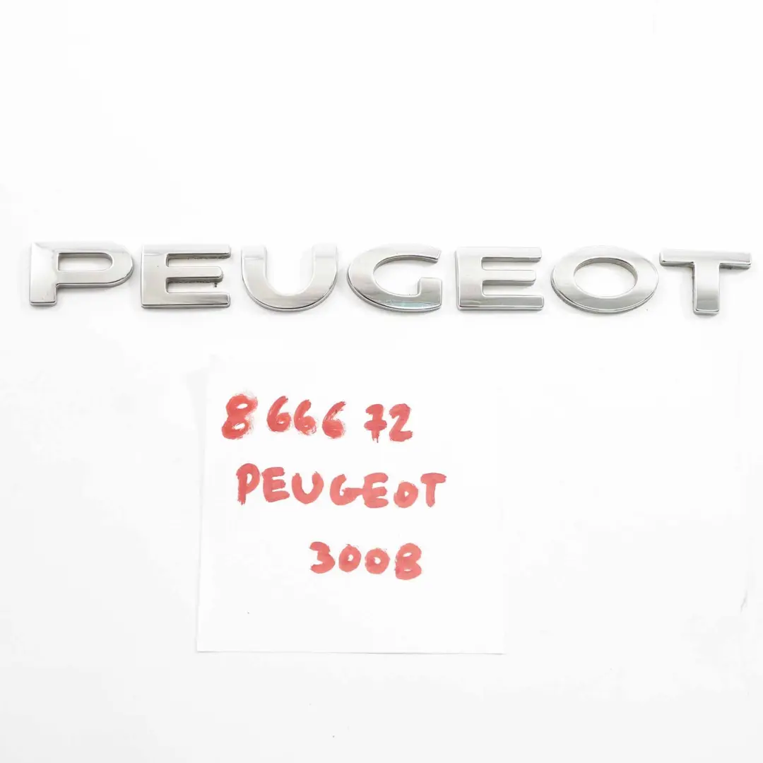  Emblème de coffre Peugeot 3008 Emblème lettrage adhésif hayon coffre arrière - SKU 8666 72 - Numéro de pièce 8666 72
