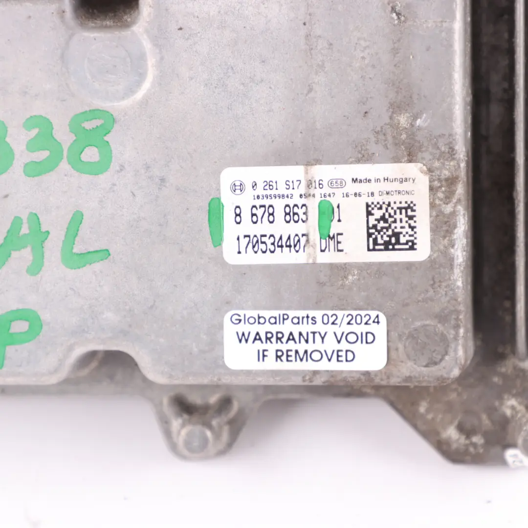 B38 136HP Engine Control Unit ECU DME Manual to BMW F20 118i F30 318i LCI with Part number 8678863 BMW F20 118i F30 318i LCI B38 136HP Engine Control Unit ECU DME Manual - SKU 8678863 - Part number 8678863