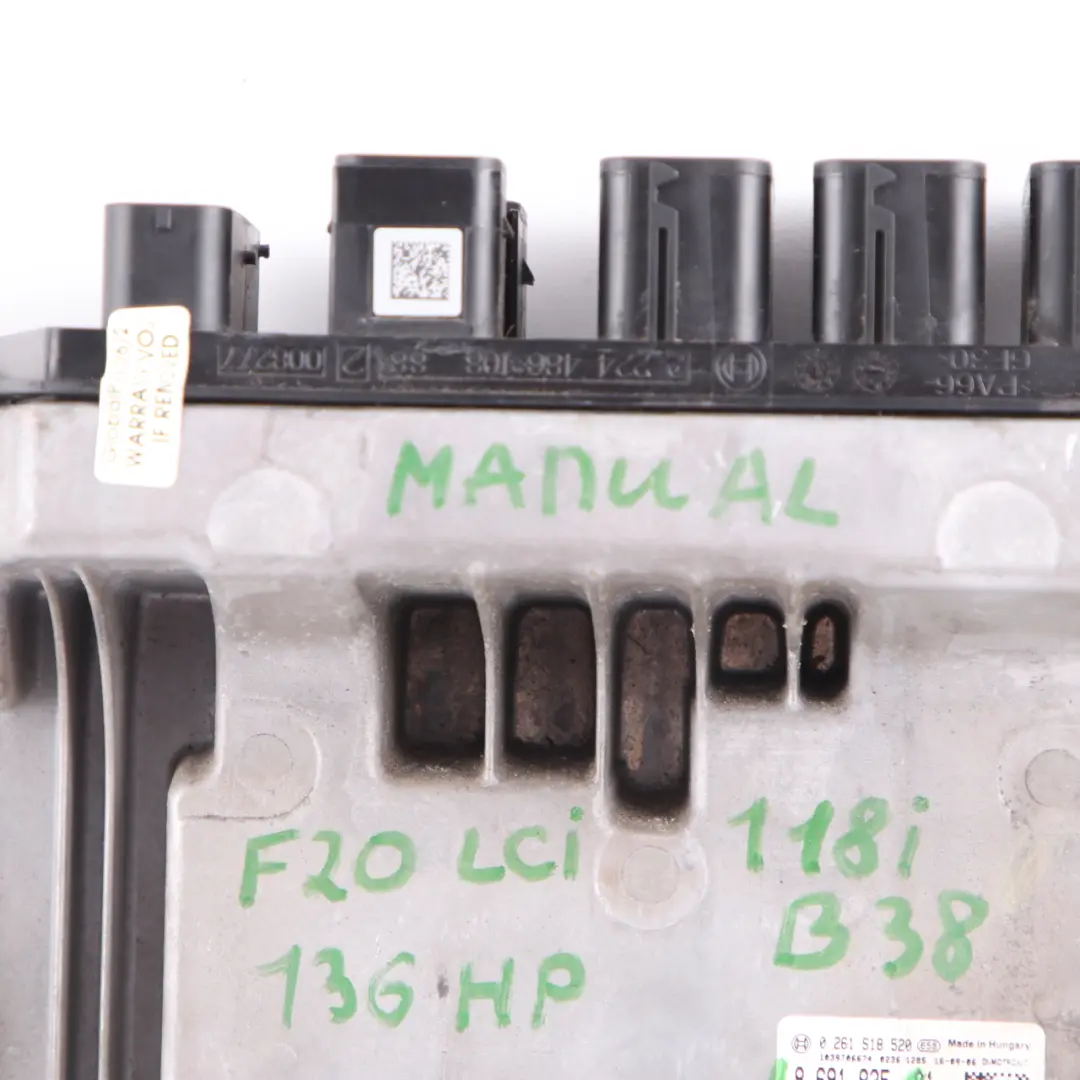 B38 136HP Petrol Engine Control Unit ECU DME Manual to BMW F20 LCI 118i with Part number 8691825 BMW F20 LCI 118i B38 136HP Petrol Engine Control Unit ECU DME Manual - SKU 8691825 - Part number 8691825