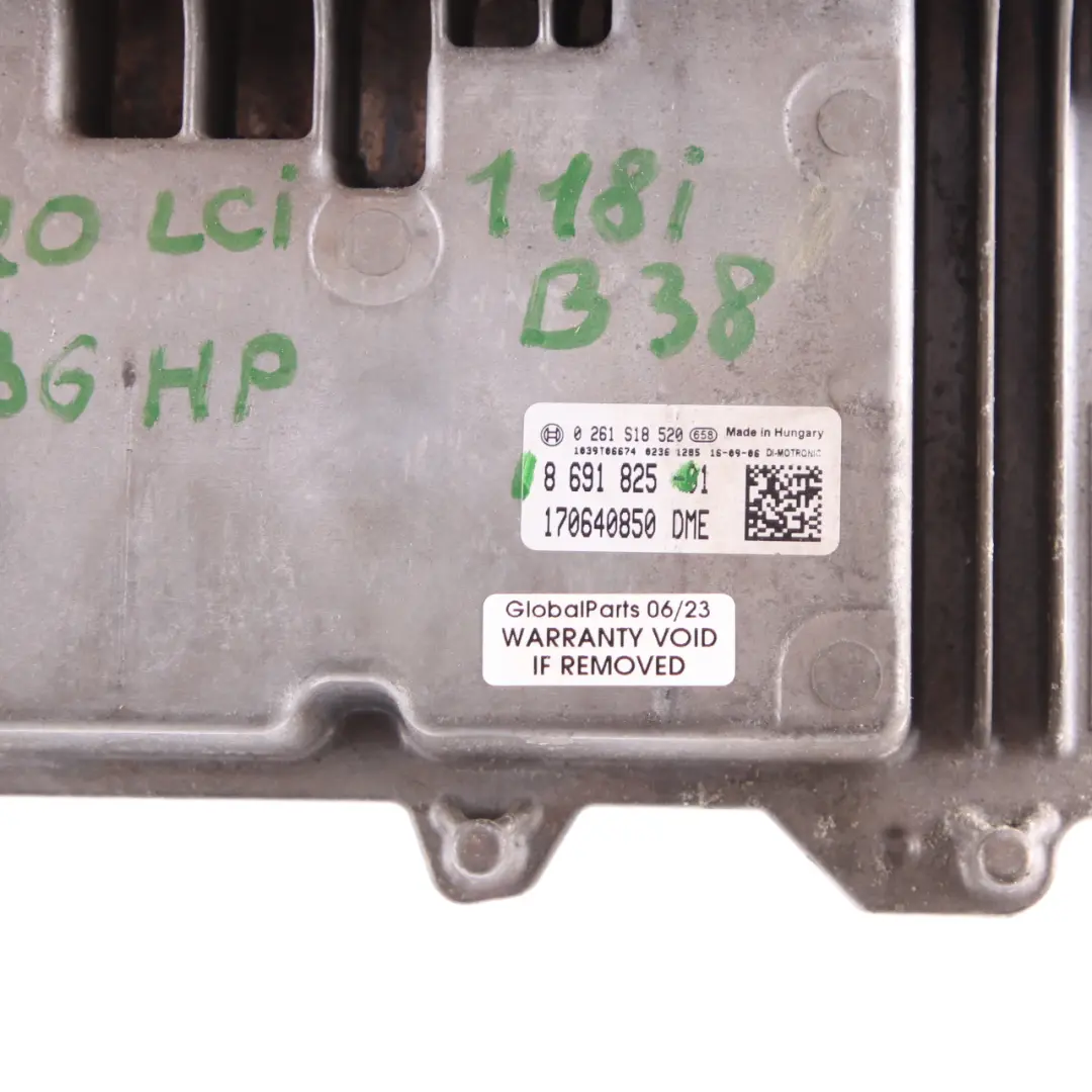 BMW F20 LCI 118i B38 136HP Petrol Engine Control Unit ECU DME Manual - SKU 8691825 - Part number 8691825