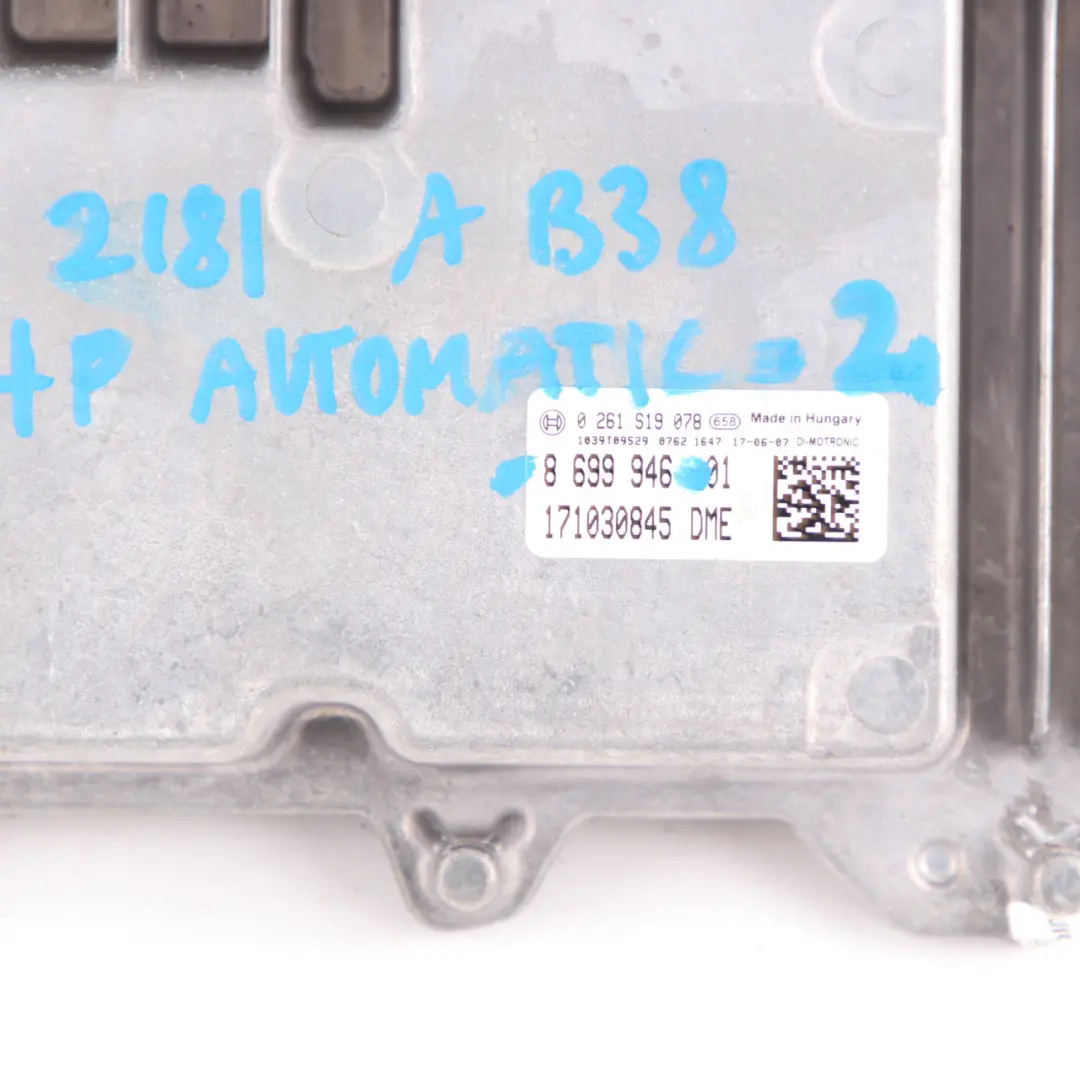 B38 136HP Petrol Engine ECU Kit DME BDC + Key Automatic to BMW F45 218i with Part number 8699946 BMW F45 218i B38 136HP Petrol Engine ECU Kit DME BDC + Key Automatic - SKU 8699946-2 - Part number 8699946