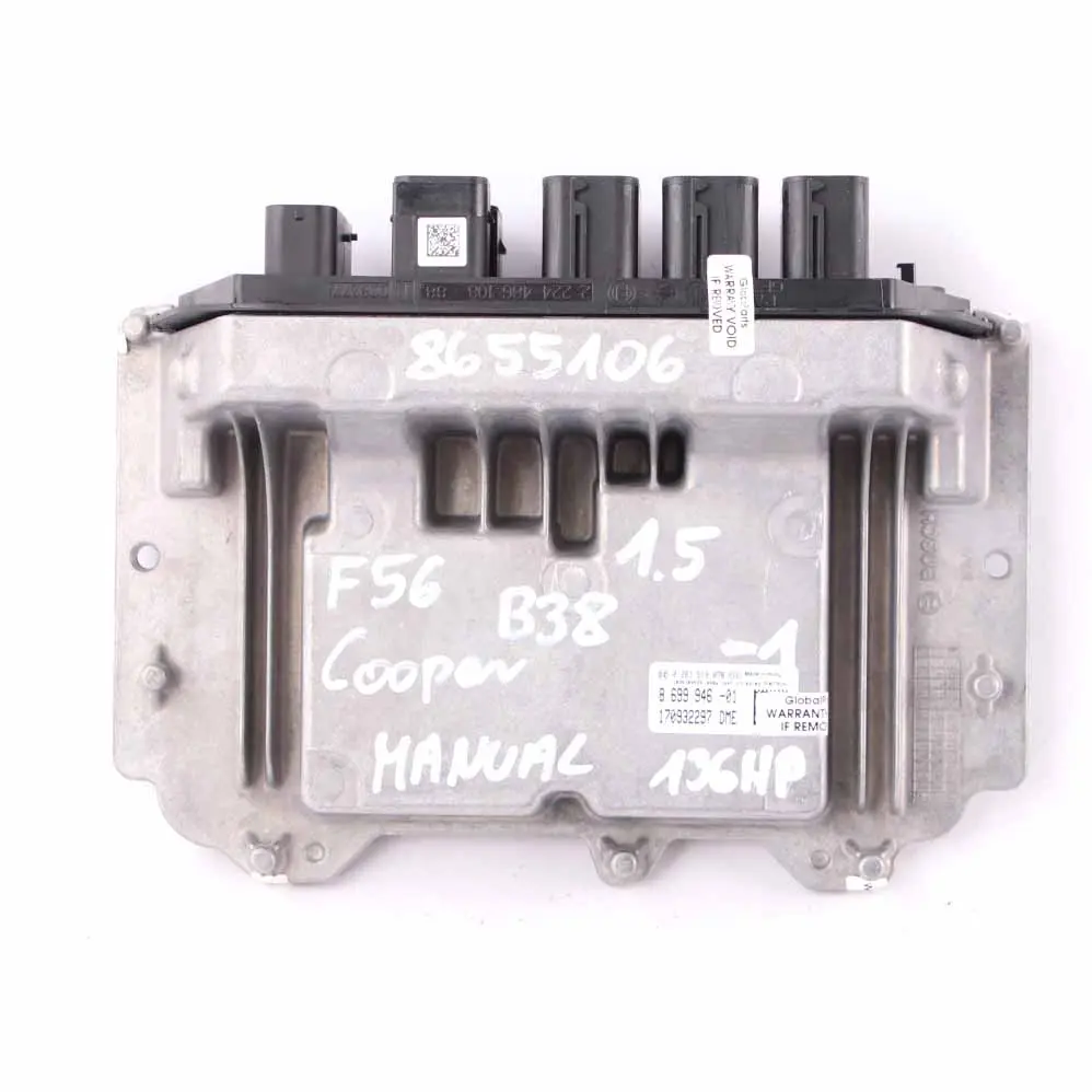 B38 1.5 136HP Petrol Engine Control ECU DME to Mini Cooper F56 with Part number 8699946 Mini Cooper F56 B38 1.5 136HP Petrol Engine Control ECU DME - SKU 8699946 - Part number 8699946