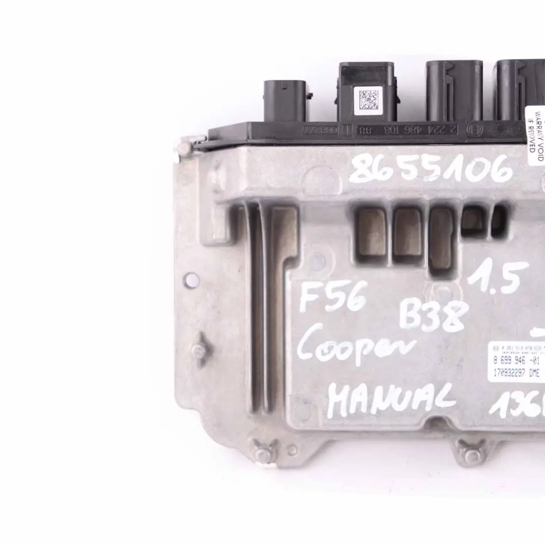 B38 1.5 136HP Petrol Engine Control ECU DME to Mini Cooper F56 with Part number 8699946 Mini Cooper F56 B38 1.5 136HP Petrol Engine Control ECU DME - SKU 8699946 - Part number 8699946