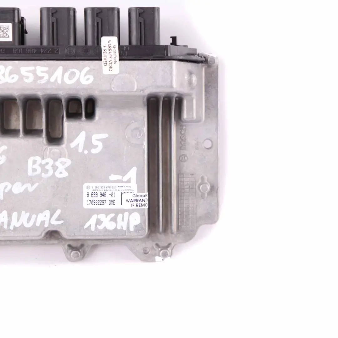 B38 1.5 136HP Petrol Engine Control ECU DME to Mini Cooper F56 with Part number 8699946 Mini Cooper F56 B38 1.5 136HP Petrol Engine Control ECU DME - SKU 8699946 - Part number 8699946
